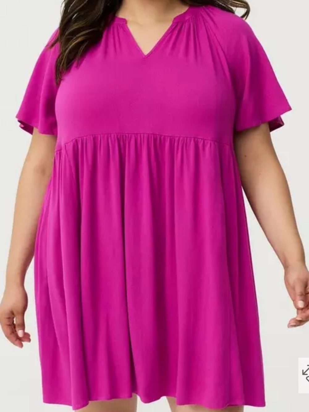 torrid Fuchsia V-Neck Mini Dress